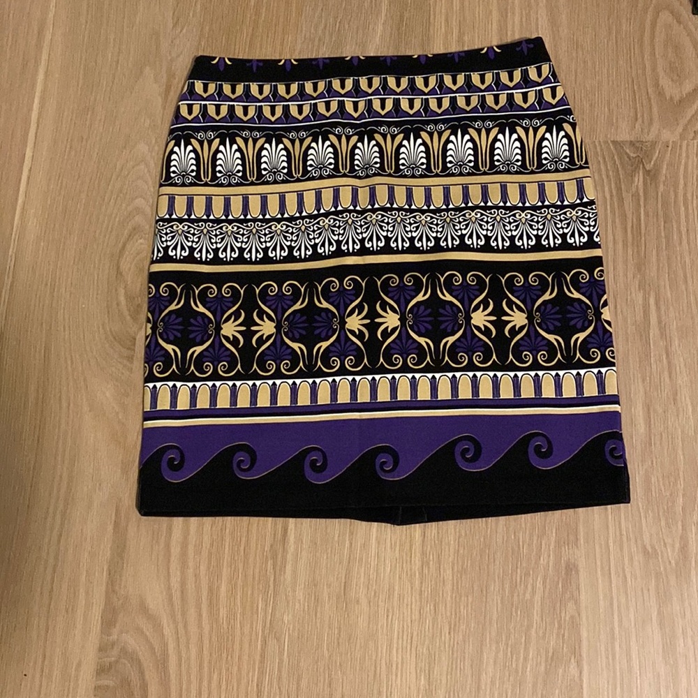 J.McLaughlin Scroll Print Stretch Pencil Skirt ‘17